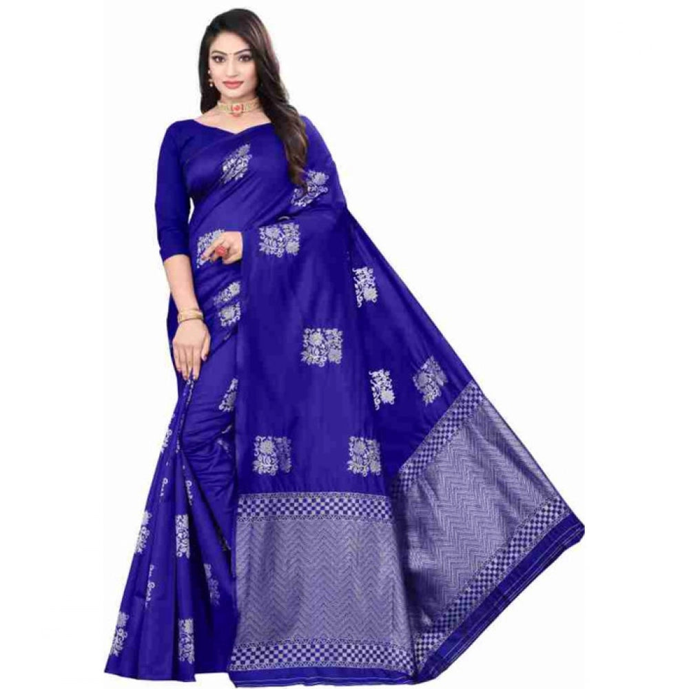 Sophisticated Women's Soft Lichi Silk Printed Saree With Blouse Piece