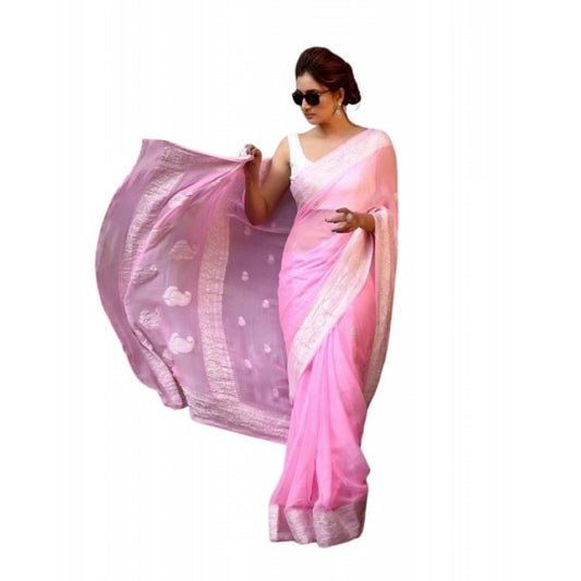 Exquisite Women's Soft Lichi Silk Printed Saree With Blouse Piece