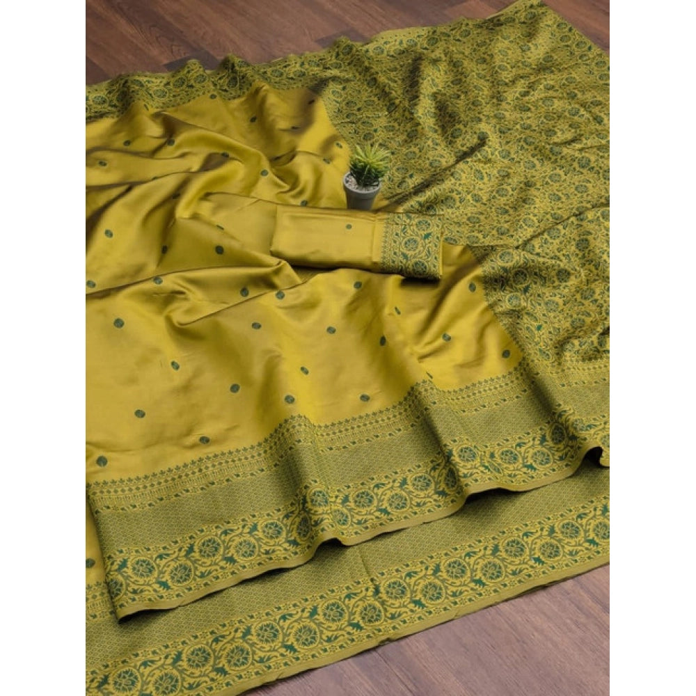Exquisite Women's Soft Lichi Silk Printed Saree With Blouse Piece