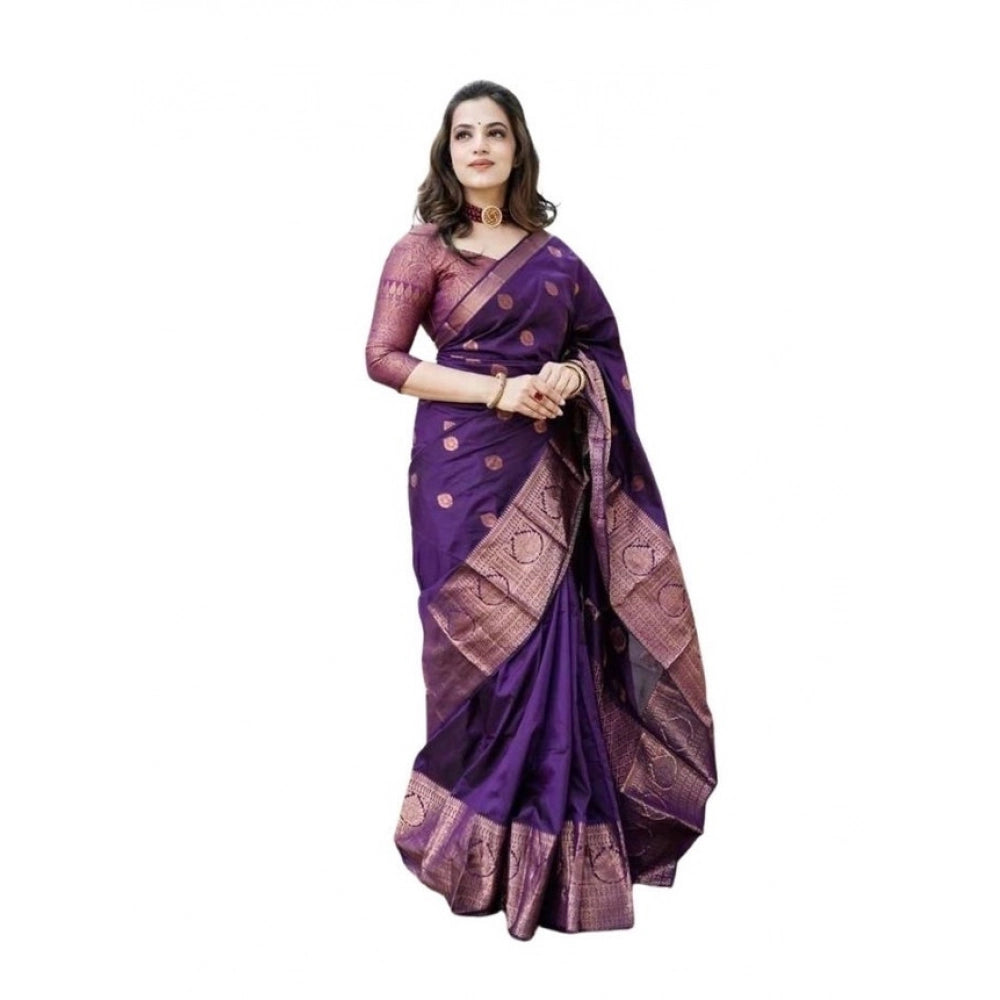 Exquisite Women's Soft Lichi Silk Printed Saree With Blouse Piece