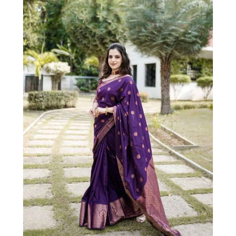 Exquisite Women's Soft Lichi Silk Printed Saree With Blouse Piece