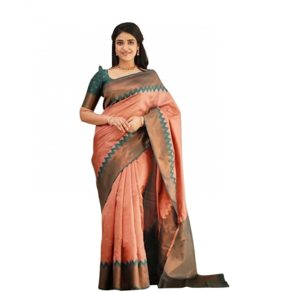 Exquisite Women's Soft Lichi Silk Printed Saree With Blouse Piece