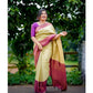 Groovy Women's Soft Lichi Silk Printed Saree With Blouse Piece