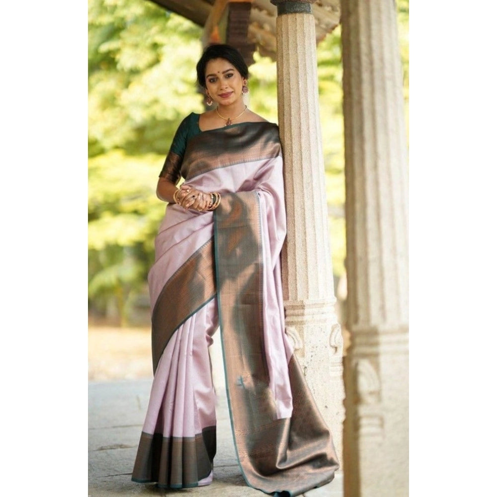 Modish Women's Soft Lichi Silk Printed Saree With Blouse Piece