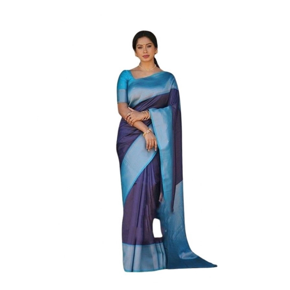 Modish Women's Soft Lichi Silk Printed Saree With Blouse Piece