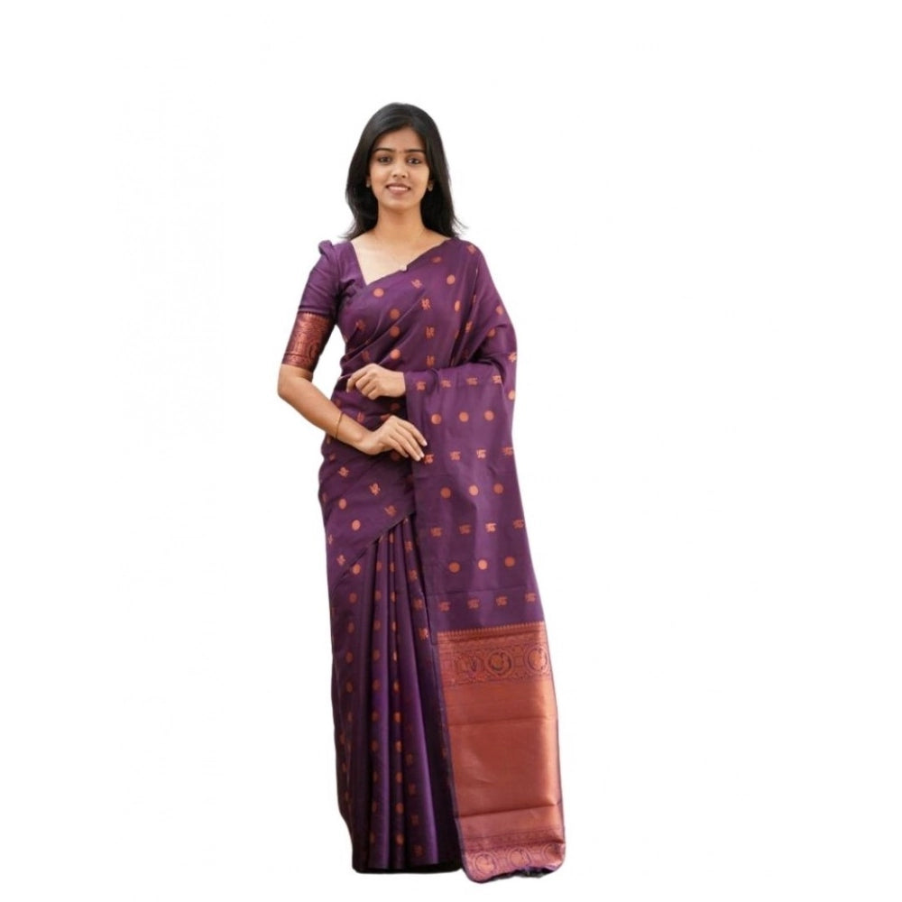 Appealing Women's Soft Lichi Silk Printed Saree With Blouse Piece