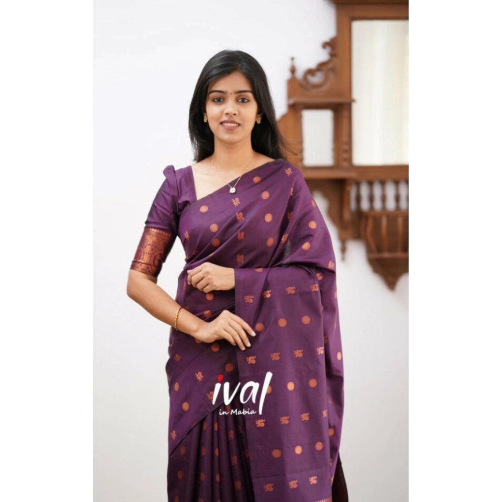 Appealing Women's Soft Lichi Silk Printed Saree With Blouse Piece