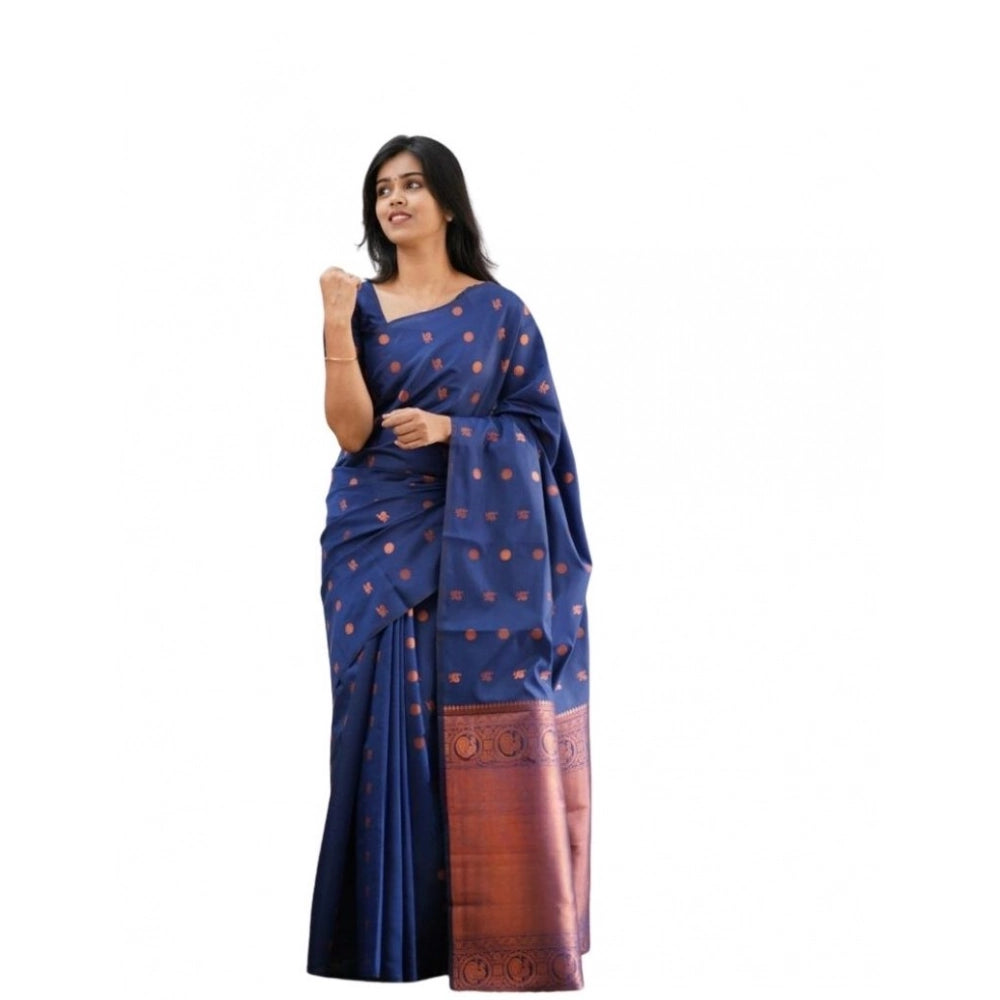Appealing Women's Soft Lichi Silk Printed Saree With Blouse Piece