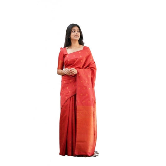 Appealing Women's Soft Lichi Silk Printed Saree With Blouse Piece