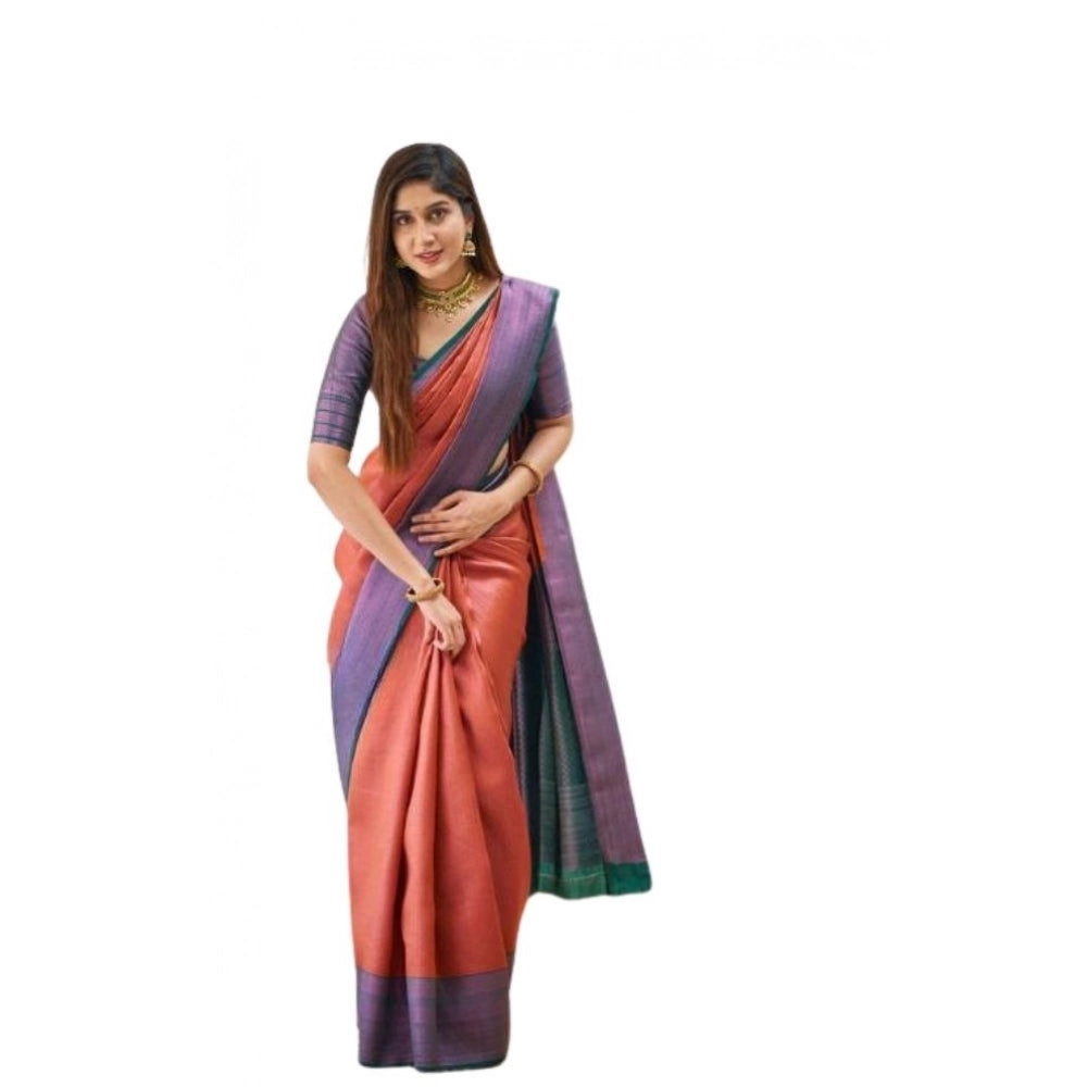 Snazzy Women's Soft Lichi Silk Printed Saree With Blouse Piece