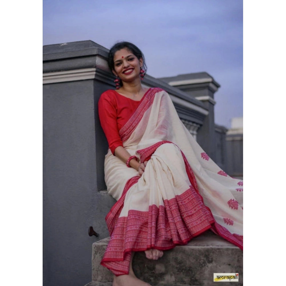 Glamorous Women's Soft Lilan Printed Saree With Blouse Piece