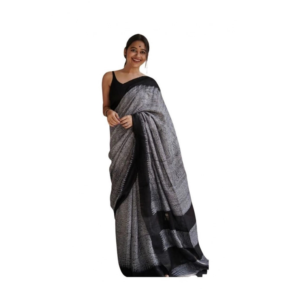 Glamorous Women's Soft Lilan Printed Saree With Blouse Piece