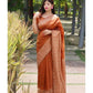 Luxurious Women's Soft Lichi Silk Printed Saree With Blouse Piece