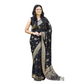 Retro Women's Soft Lichi Silk Printed Saree With Blouse Piece