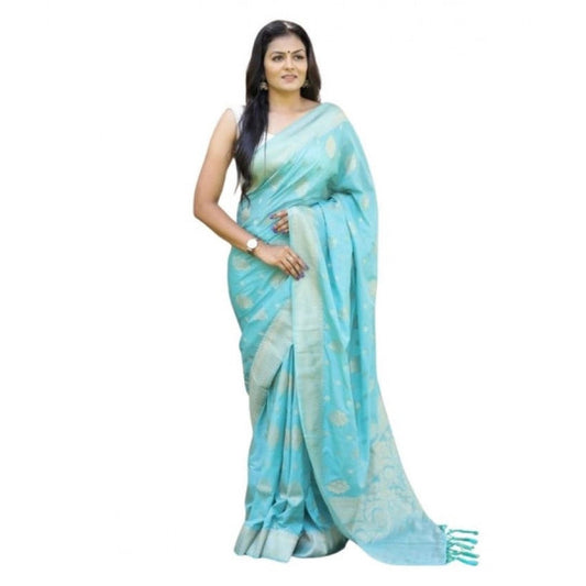 Retro Women's Soft Lichi Silk Printed Saree With Blouse Piece