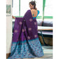 Luxurious Women's Soft Lichi Silk Printed Saree With Blouse Piece