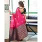 Luxurious Women's Soft Lichi Silk Printed Saree With Blouse Piece