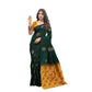 Luxurious Women's Soft Lichi Silk Printed Saree With Blouse Piece