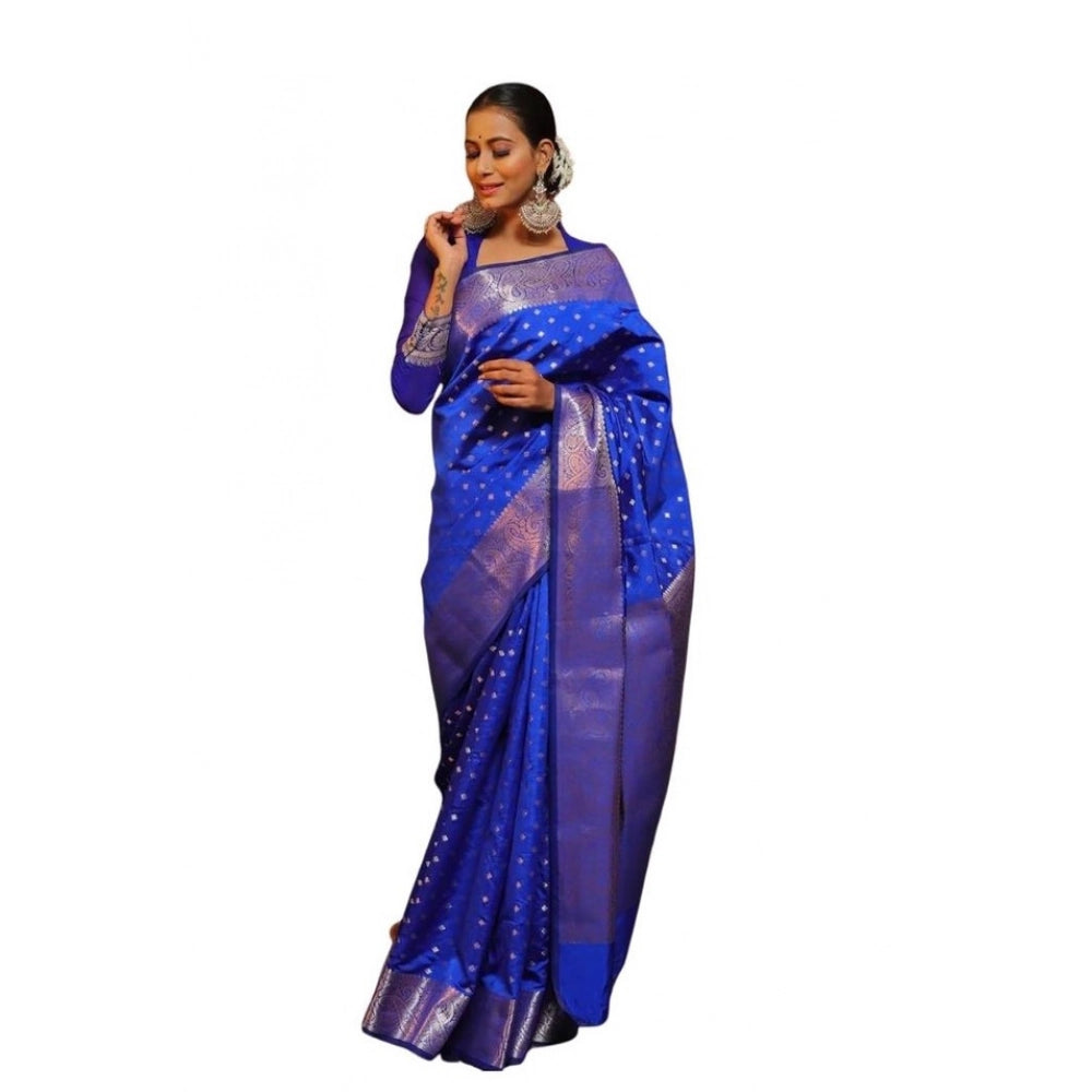Luxurious Women's Soft Lichi Silk Printed Saree With Blouse Piece