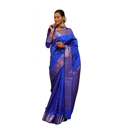 Luxurious Women's Soft Lichi Silk Printed Saree With Blouse Piece