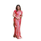 Jaunty Women's Soft Lichi Silk Printed Saree With Blouse Piece