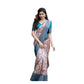 Jaunty Women's Soft Lichi Silk Printed Saree With Blouse Piece