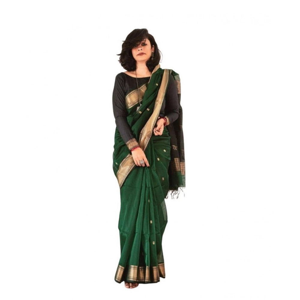 Groovy Women's Soft Lichi Silk Printed Saree With Blouse Piece