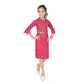 Classic Girl's Knitted Printed Close Neck Dress