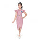 Retro Girl's Knitted Striped Short Sleeve Close Neck Dress