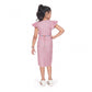 Retro Girl's Knitted Striped Short Sleeve Close Neck Dress