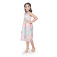 Urbane Girl's Satin Soild Sleeve Less Designer Neck Dress
