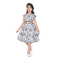 Unique Girl's Popcorn Printed Sleeve Less Round Neck Dress