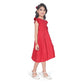 Unique Girl's Rayon Soild Short Sleeve Round Neck Dress