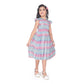 Unique Girl's Lycra Printed Sleeve Less Round Neck Dress