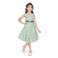 Unique Girl's Cotton Slub Printed Sleeve Less Round Neck Dress