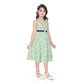 Unique Girl's Cotton Slub Printed Sleeve Less Round Neck Dress