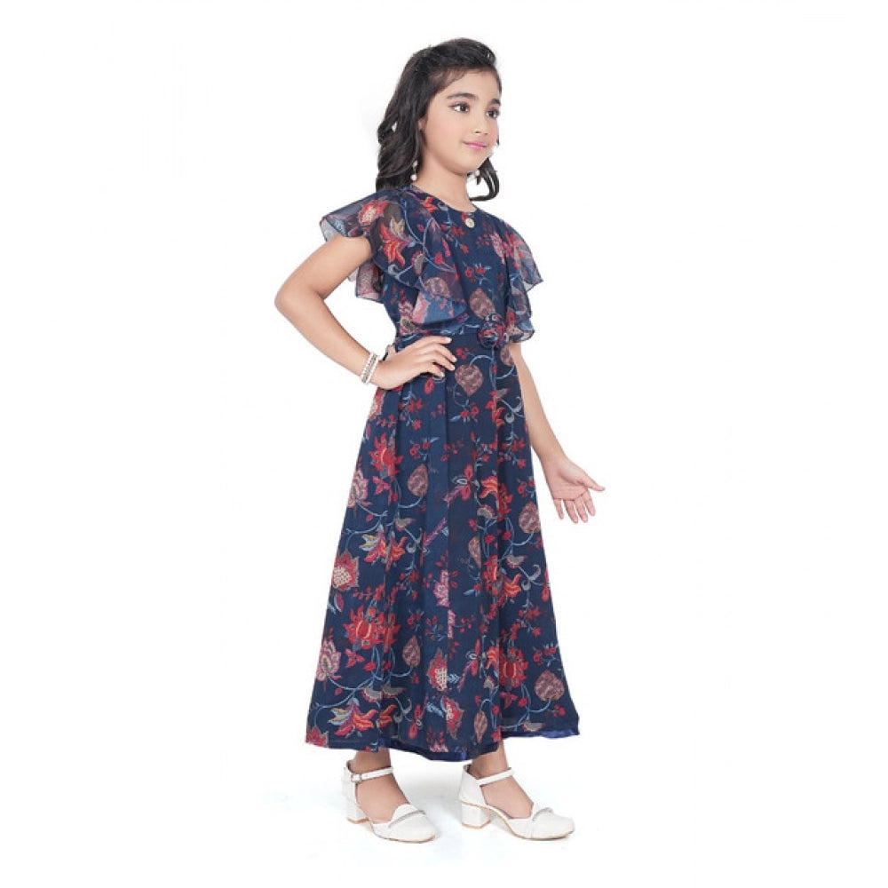 Twinkling Girl's Shiffon Printed Short Sleeve Round Neck Dress
