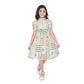 Unique Girl's Digital Knitted Printed Half Sleeve Close Neck Dress