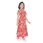 Twinkling Girl's Shiffon Printed Short Sleeve Round Neck Dress