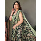 Elite Women's Chiffon Printed Saree With Blouse Piece