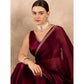 Royal Women's Jimmy Choo solid Saree With Blouse Piece