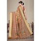 Delicate Women's Cotton Silk Printed Saree With Blouse Piece