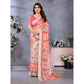 Traditional Women's Linen Cotton Printed Saree With Blouse Piece