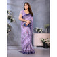 Traditional Women's Linen Cotton Printed Saree With Blouse Piece