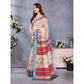 Traditional Women's Linen Cotton Printed Saree With Blouse Piece