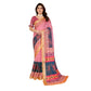 Traditional Women's Linen Cotton Printed Saree With Blouse Piece