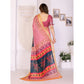 Traditional Women's Linen Cotton Printed Saree With Blouse Piece
