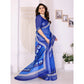 Traditional Women's Linen Cotton Printed Saree With Blouse Piece