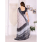 Traditional Women's Linen Cotton Printed Saree With Blouse Piece