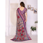 Traditional Women's Linen Cotton Printed Saree With Blouse Piece